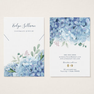Blue Hydrangea Halskette-Display-Karte