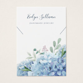Blue Hydrangea Halskette-Display-Karte