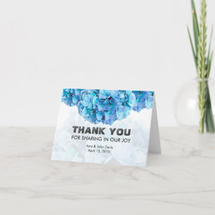 Blue Hydrangea Hochzeit danke Ihnen Karte