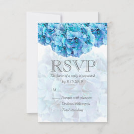 Blue Hydrangea Hochzeit RSVP Karte