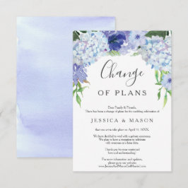 Blue Hydrangea Hochzeit verzögert Ankündigung