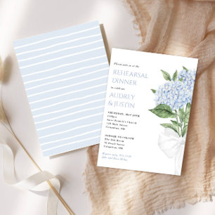 Blue Hydrangea Hochzeitsessen Probe Kleines Einladung