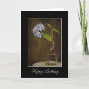 Blue Hydrangea in vintage bottle Karte