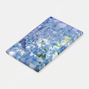 Blue Hydrangea Individuelle Name-Adresse Post-it Klebezettel