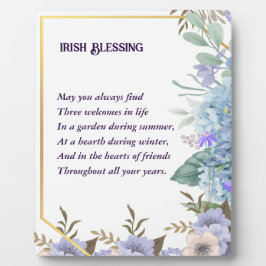 Blue Hydrangea Irish Blessing Gebet St Patrick's Fotoplatte