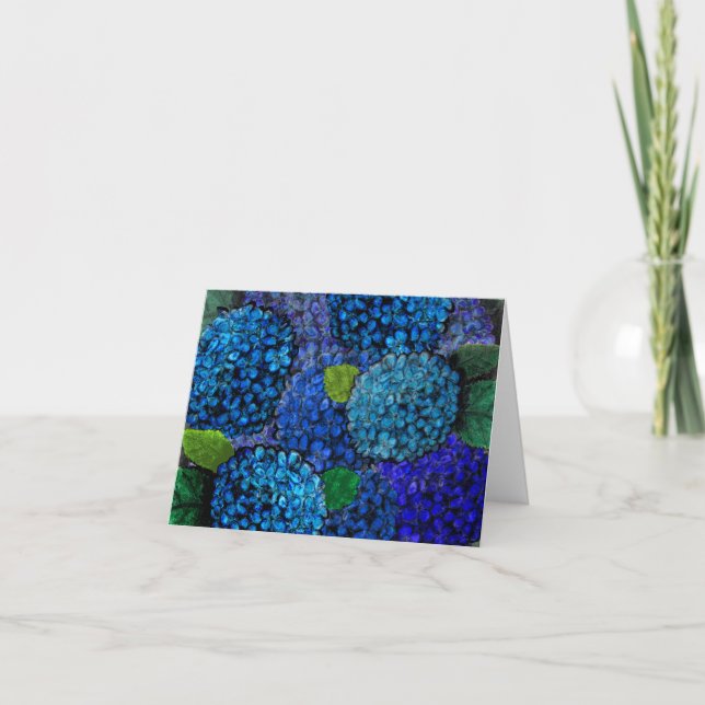Blue Hydrangea Karte (Vorderseite)