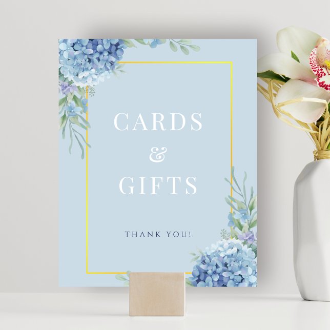 Blue Hydrangea Karten Geschenke Dusche Schildkröte Poster (Blue Hydrangea Cards Gifts Shower Sign Poster)