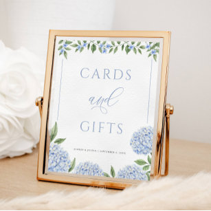 Blue Hydrangea Karten und Geschenke Hochzeit Poster