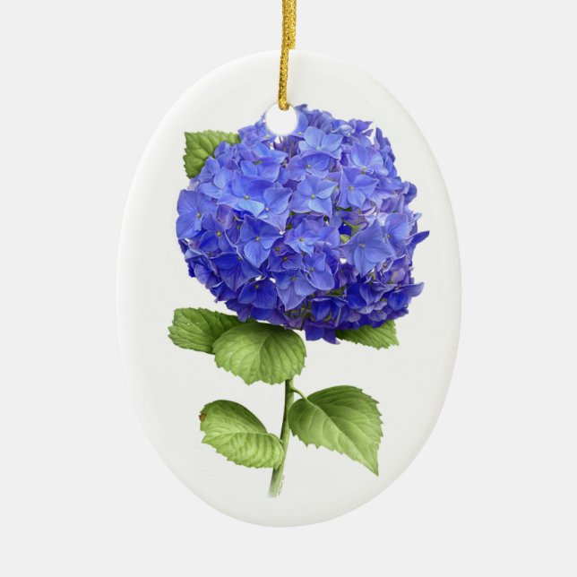 Blue Hydrangea Keramik Ornament (Vorne)