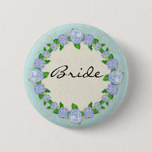 Blue Hydrangea Lace Floral Formal Elegante Hochzei Button