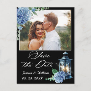 Blue Hydrangea Lantern FOTO Hochzeit speichern das Postkarte