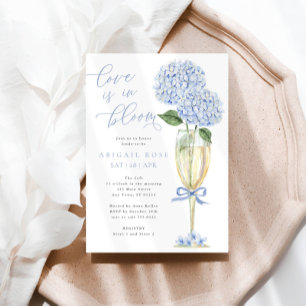 Blue Hydrangea Liebe ist in Bloom Brautparty Einladung