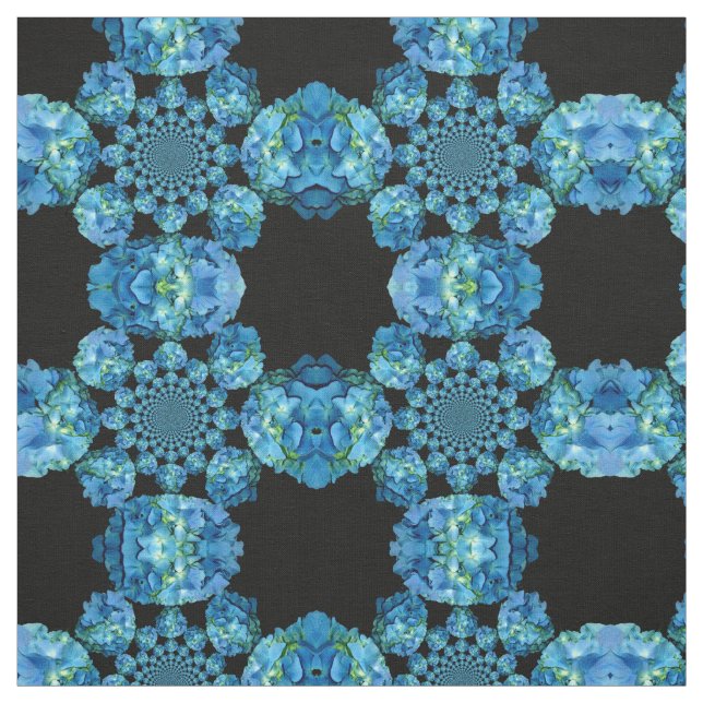 Blue Hydrangea - Mandala Stoff (Muster)