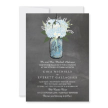 Blue Hydrangea Mason Jar Chalkboard | Hochzeit