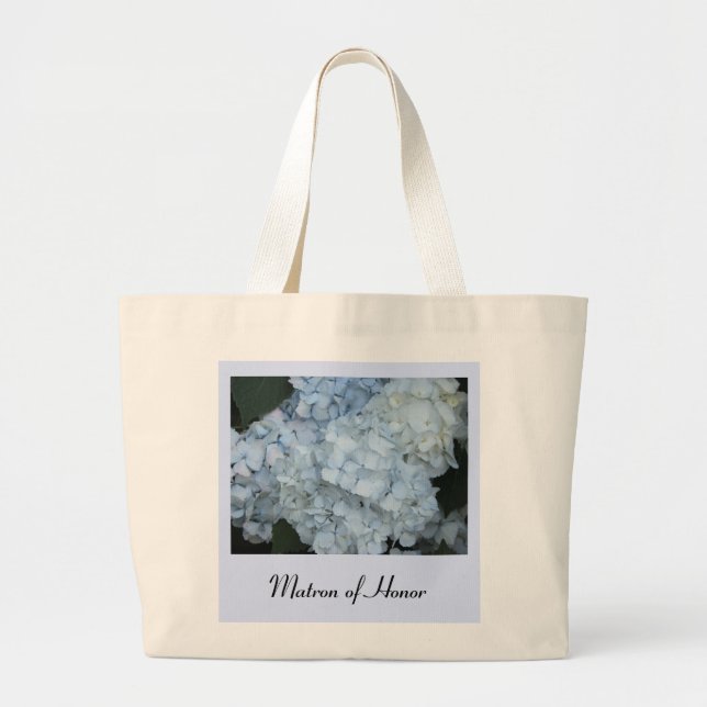 Blue Hydrangea Matron of Honor Jumbo Stoffbeutel (Vorne)