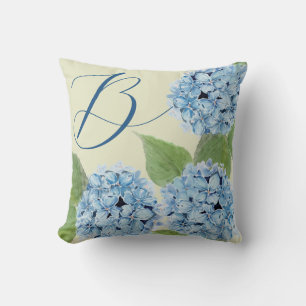 Blue Hydrangea mit Initial Kissen