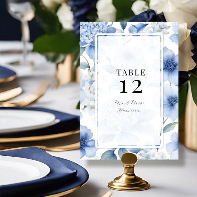 Blue Hydrangea Moderne Frühlingsblütenhochzeit Einladung (Von Creator hochgeladen)