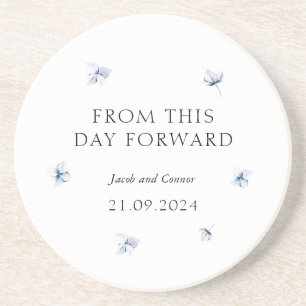 Blue Hydrangea Moderne Gastgeschenk Hochzeit Unter Getränkeuntersetzer