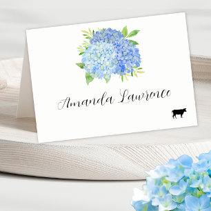 Blue Hydrangea Name Beef Meal Option Platzkarten Tischnummer