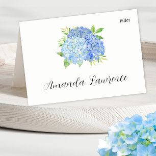 Blue Hydrangea Name Meal Option Platzkarten Tischnummer