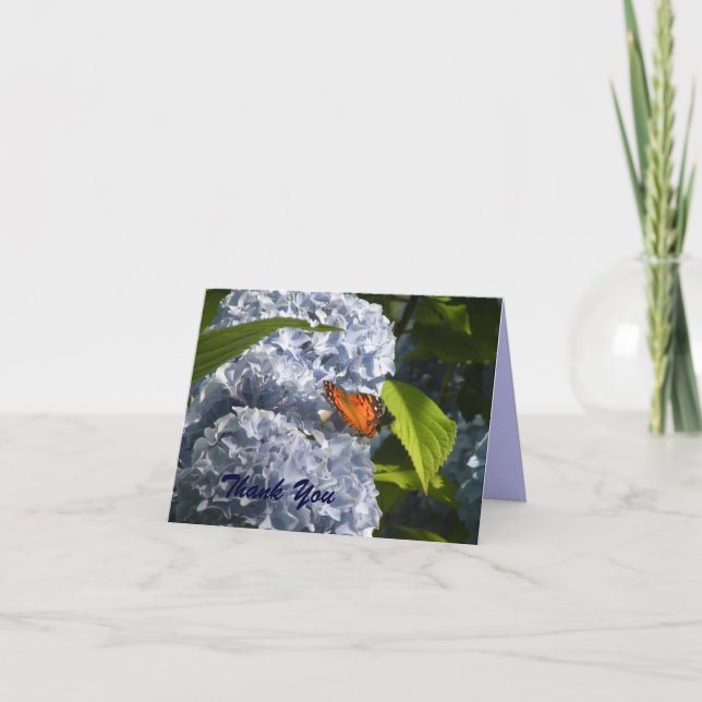Blue Hydrangea Note Card Dankeskarte (Vorderseite)
