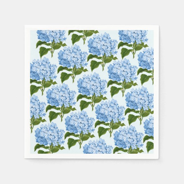 Blue Hydrangea Paper Napkins Serviette (Vorderseite)
