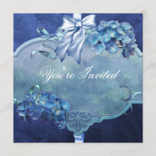 Blue Hydrangea Party Einladung