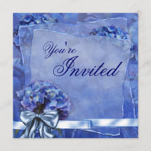 Blue Hydrangea Party Einladung