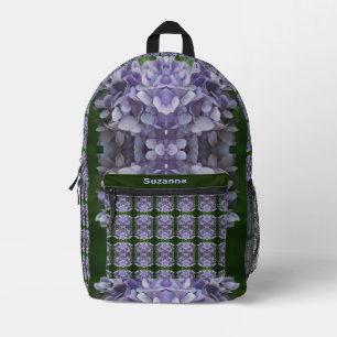 Blue Hydrangea Petals Abstrakt Personalisiert Bedruckter Rucksack