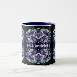 Blue Hydrangea Petals Abstrakt Personalisiert Zweifarbige Tasse