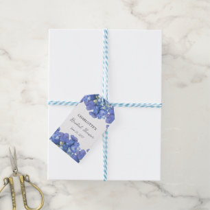 Blue Hydrangea Petals Personalisiertes Brautparty Geschenkanhänger