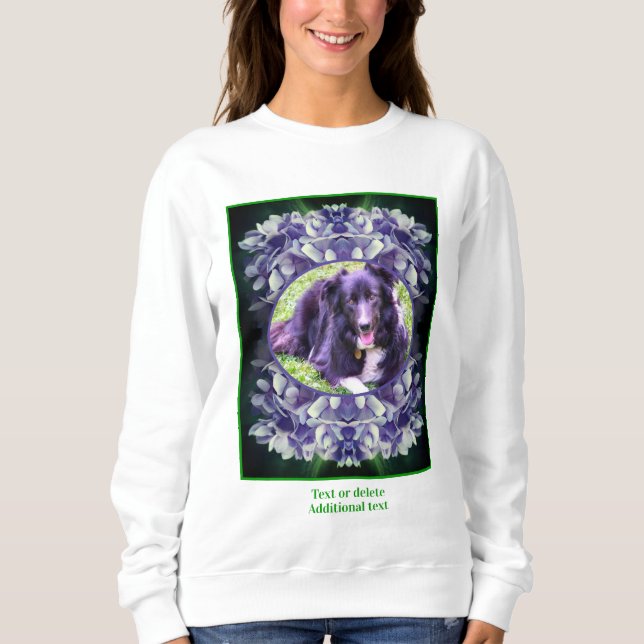 Blue Hydrangea Petals Rahmen erstellen Ihr eigenes Sweatshirt (Vorderseite)
