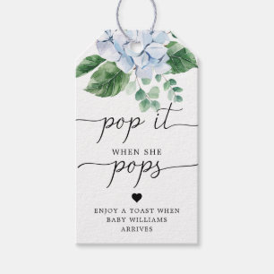 Blue Hydrangea Pop It, wenn sie Pop Tag bevorzugen Geschenkanhänger