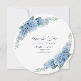 Blue Hydrangea rettet die Daten Save The Date