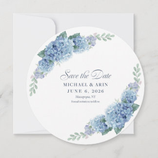 Blue Hydrangea rettet die Daten Save The Date