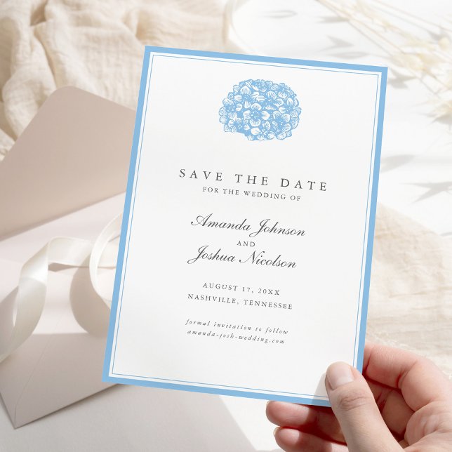Blue Hydrangea Save the Date (Von Creator hochgeladen)