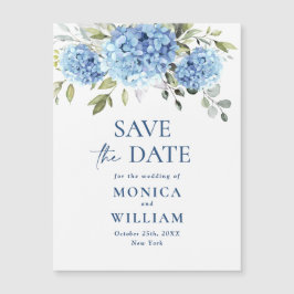 Blue Hydrangea Save the Date Magnetkarte