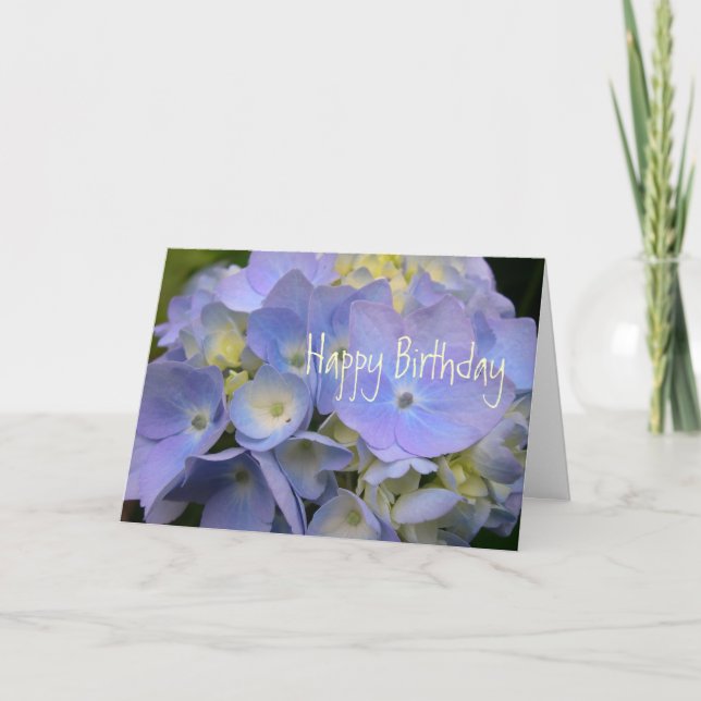 Blue Hydrangea Scripture Birthday Karte (Vorderseite)