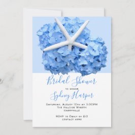 Blue Hydrangea Seaside Garden Brautparty Invita Einladung