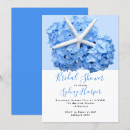 Blue Hydrangea Seaside Garden Brautparty Invita Einladung