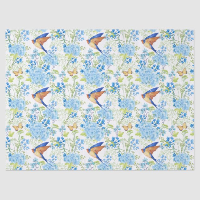 Blue Hydrangea Seidenpapier (Vorderseite)