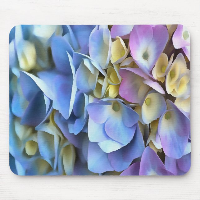 Blue Hydrangea Shrub Artistic Bossom Mousepad (Vorne)