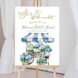 Blue Hydrangea Sie ist vom Markt Brautparty Poster