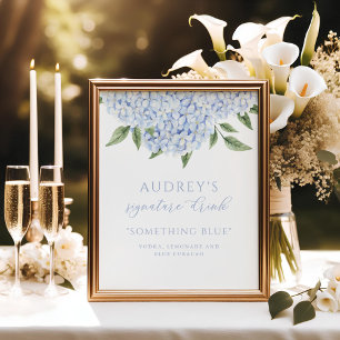 Blue Hydrangea Signature Drink Bar Signature Poster