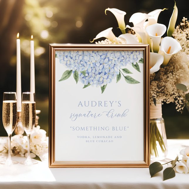 Blue Hydrangea Signature Drink Bar Signature Poster (Von Creator hochgeladen)