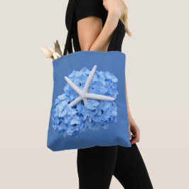 Blue Hydrangea Starfish Beach Hochzeitsgeschenktas