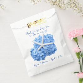 Blue Hydrangea Starfish Beach Wedding Favor Bags Geschenktütchen