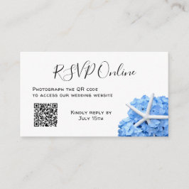 Blue Hydrangea Starfish Gift Registrierungskarten Begleitkarte
