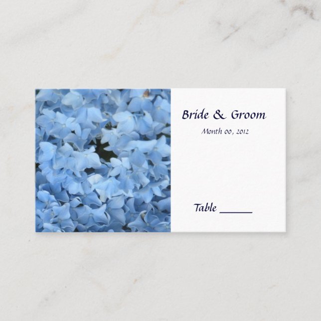 Blue Hydrangea Table Platzkarte (Vorderseite)