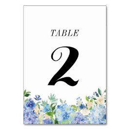 Blue Hydrangea Tischnummer Card - Tabelle zwei